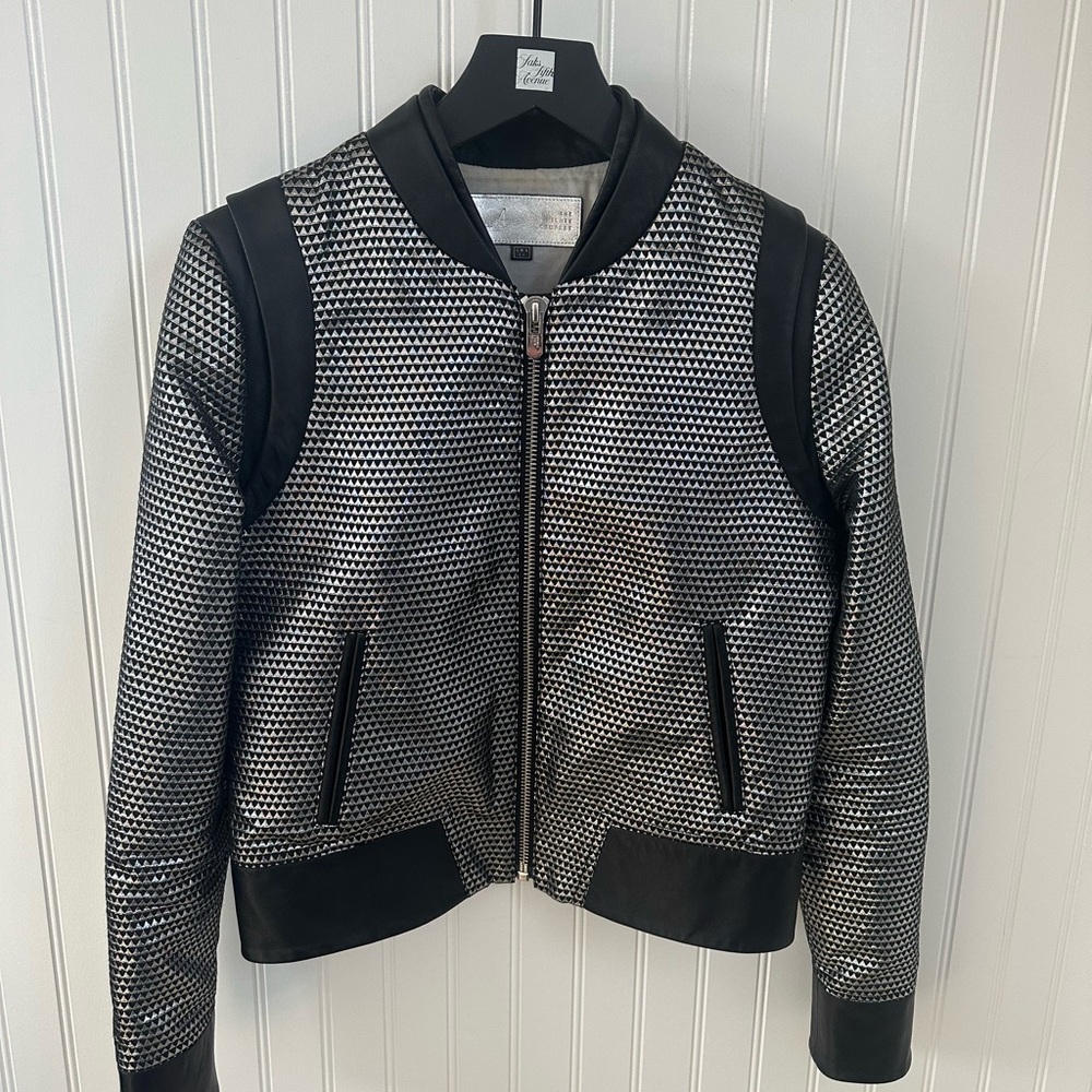 Bomber Jacket with Lambskin Detail